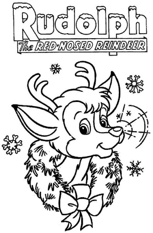 Página para Colorir Páginas para Colorir do Fofo Rudolph