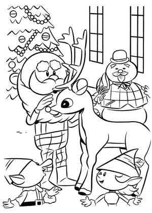Página para Colorir Página de Colorir do Personagem Rudolph