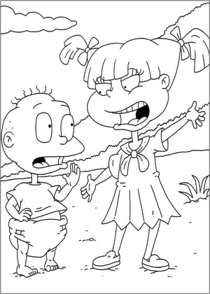 Página para Colorir Página para Colorir da Angie e do Tom