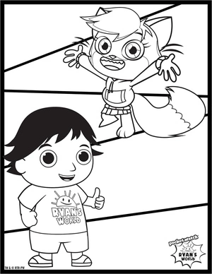 Página para Colorir Alpha Lexa e Ryan