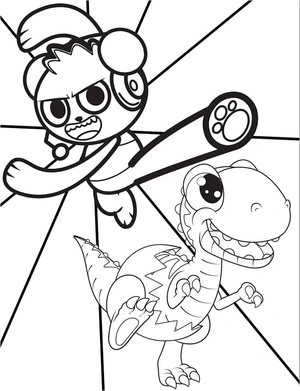 Página para Colorir Combo Panda e Shelldon do Ryan's World na página para colorir