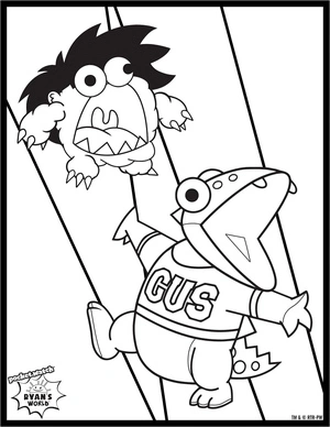 Página para Colorir Moe e Gus do mundo de Ryan