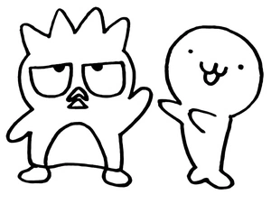 Página para Colorir Badtz Maru e seu Amigo