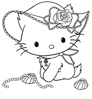 Página para Colorir Beleza Encantadora da Kitty