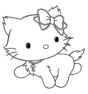 Página para Colorir Gatinha Encantadora