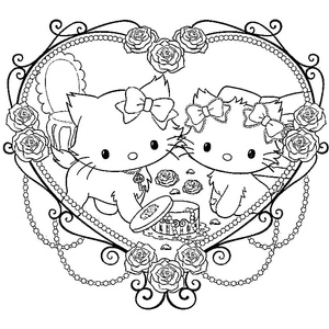 Página para Colorir Charmmy Kitty e Honeycute