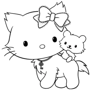 Página para Colorir Charmmy Kitty e Sugar, a dupla adorável
