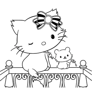 Página para Colorir Charmmy Kitty e Sweet Pet