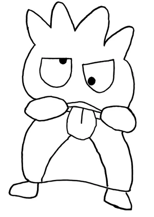 Página para Colorir Badtz Maru Engraçado