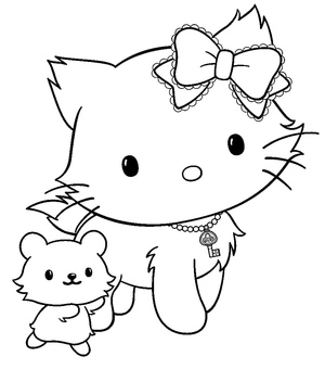 Página para Colorir Página para colorir imprimível com Charmmy Kitty