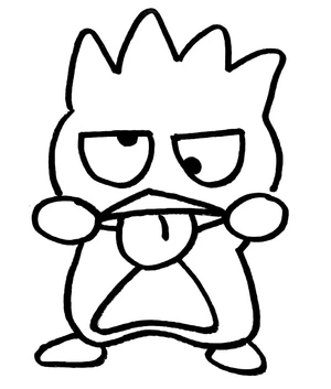 Página para Colorir Página para Colorir Divertida do Badtz Maru para Imprimir