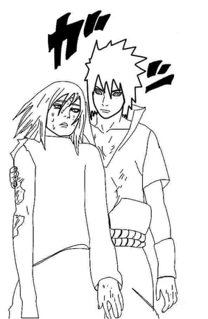 Página para Colorir Sasuke e Sakura