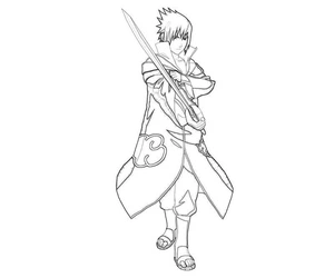 Página para Colorir Sasuke do Akatsuki