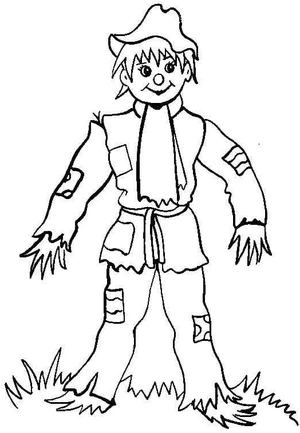 Página para Colorir Espantalho Menino