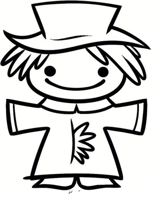 Página para Colorir Espantalho Pequeno