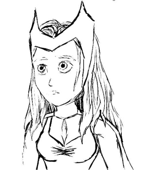 Página para Colorir da Feiticeira Escarlate