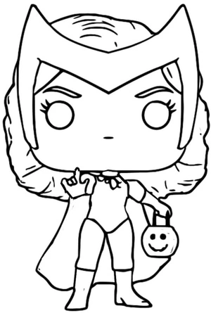Página para Colorir Funko Pop da Feiticeira Escarlate