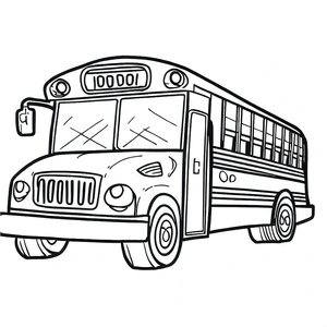 Página para Colorir Foto de um Ônibus Escolar