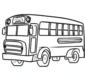 Página para Colorir de Ônibus Escolar para Imprimir
