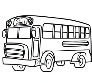 Página para Colorir Página para Colorir de Ônibus Escolar para Imprimir