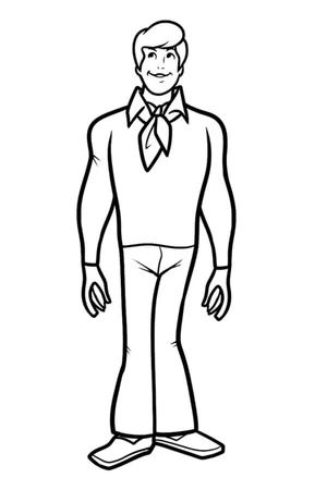Página para Colorir Fred Jones em Pé