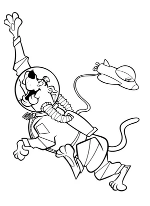 Página para Colorir Explorador Espacial Scooby Doo