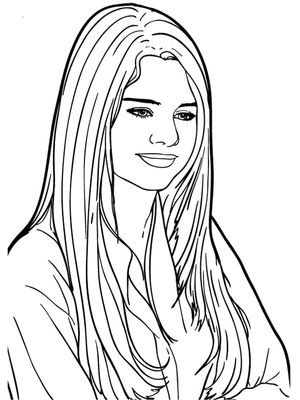 Página para Colorir Celebridade Selena Gomez