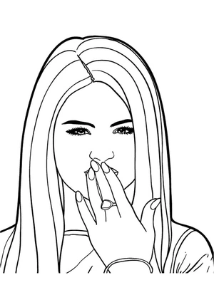 Página para Colorir Encantadora Selena Gomez