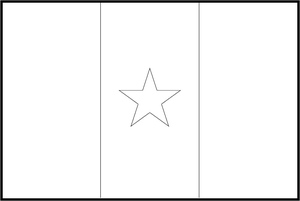 Página para Colorir da Bandeira do Senegal para Imprimir