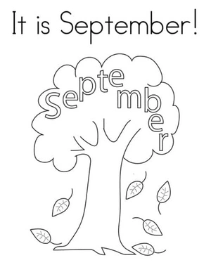 Página para Colorir O mês atual é setembro.