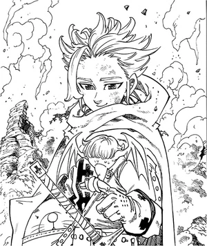 Arthur Pendragon com espada, detalhado Os Sete Pecados Capitais coloring page, free printable