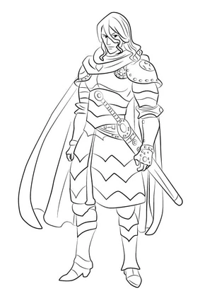 Personagem em pose heroica, detalhado Os Sete Pecados Capitais coloring page, free printable