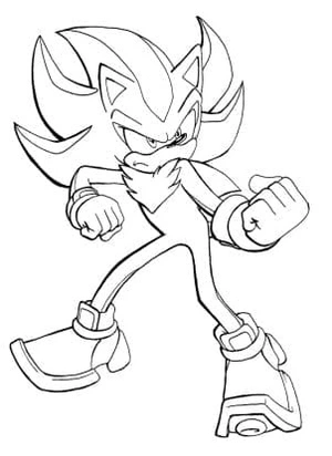 Página para Colorir Página para Colorir: Shadow the Hedgehog de Sonic