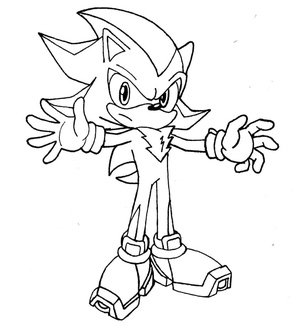 Página para Colorir Grátis para Imprimir com Shadow the Hedgehog