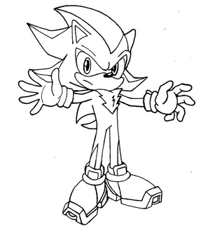 Página para Colorir Página para Colorir Grátis para Imprimir com Shadow the Hedgehog