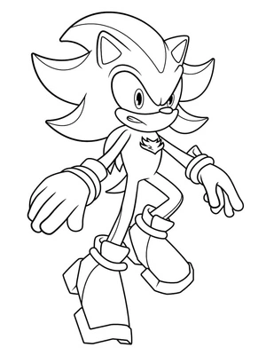 Página para Colorir Página de Colorir Grátis do Shadow the Hedgehog para Crianças