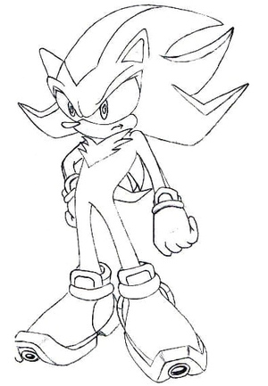 Página de colorir grátis do Shadow the Hedgehog