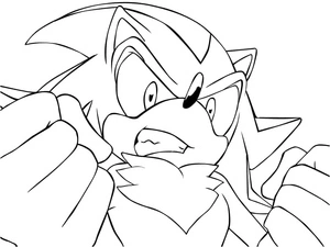 Página para Colorir Shadow the Hedgehog Furioso