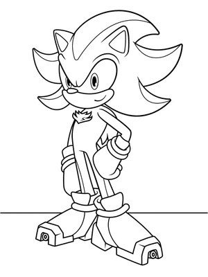 Página para Colorir Shadow the Hedgehog Sorridente