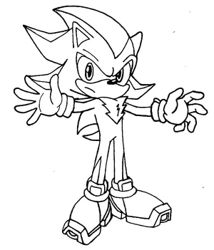 Página para Colorir Ilustração do Shadow the Hedgehog