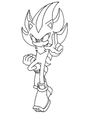 Página para Colorir Imagem do Shadow the Hedgehog