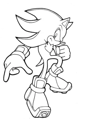 Página para Colorir Imprimir a página para colorir do Shadow the Hedgehog