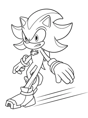 Página para Colorir Página para colorir imprimível com Shadow the Hedgehog para crianças