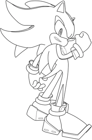 Página para Colorir Página para colorir imprimível do Shadow the Hedgehog