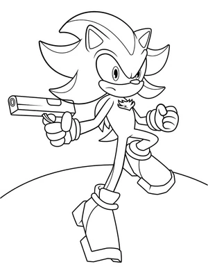 Página para Colorir Página para Colorir do Shadow the Hedgehog para Imprimir