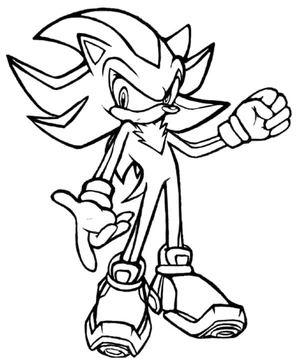 Página para Colorir Página para Colorir Gratuita do Shadow the Hedgehog