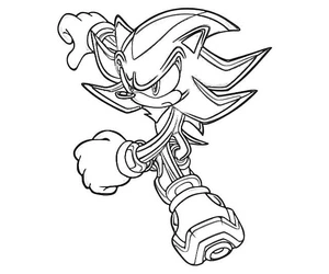 Página para Colorir Shadow the Hedgehog em Ação