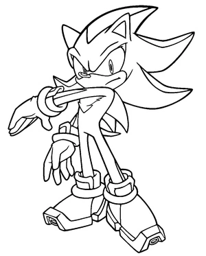 Página para Colorir Shadow the Hedgehog, o Incrível