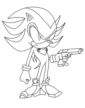 Shadow the Hedgehog com uma Arma