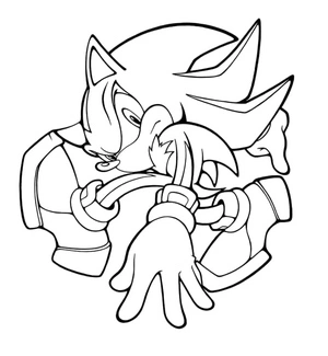 Página para Colorir Sonic no Shadow